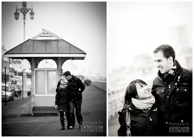 couple walking on Brighton seafront